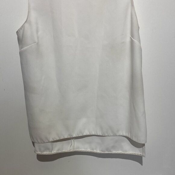 Zara Women's White High Neck Sleeveless Solid Blouse White Size Small - Picture 2 of 8